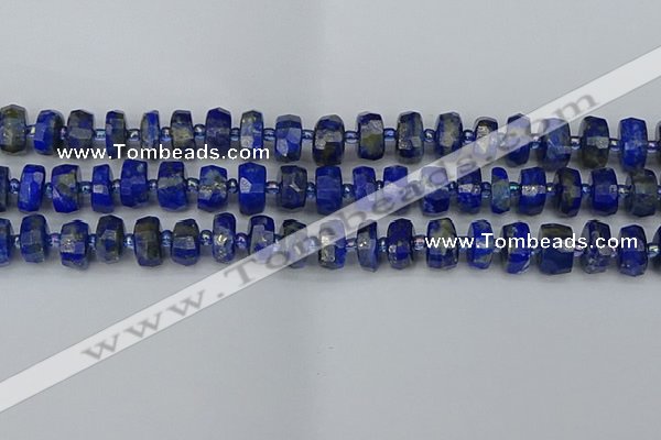 CRB1391 15.5 inches 6*10mm faceted rondelle lapis lazuli beads