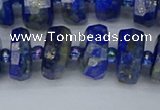 CRB1393 15.5 inches 7*14mm faceted rondelle lapis lazuli beads