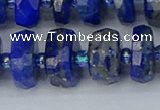 CRB1395 15.5 inches 8*18mm faceted rondelle lapis lazuli beads