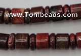 CRB140 15.5 inches 6*12mm & 10*12mm rondelle brecciated jasper beads