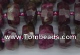 CRB1402 15.5 inches 6*12mm faceted rondelle tourmaline beads