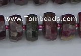 CRB1403 15.5 inches 7*14mm faceted rondelle tourmaline beads