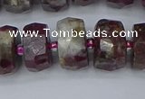 CRB1404 15.5 inches 8*16mm faceted rondelle tourmaline beads