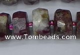 CRB1405 15.5 inches 8*18mm faceted rondelle tourmaline beads