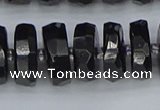 CRB1425 15.5 inches 8*18mm faceted rondelle black tourmaline beads