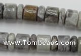 CRB143 15.5 inches 6*12mm & 10*12mm rondelle silver needle agate beads