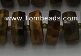 CRB1434 15.5 inches 8*16mm faceted rondelle yellow tiger eye beads