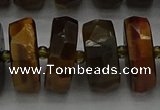 CRB1435 15.5 inches 8*18mm faceted rondelle yellow tiger eye beads