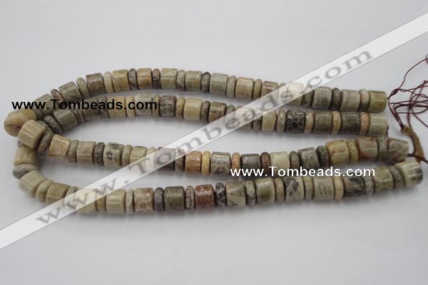 CRB144 15.5 inches 6*12mm & 10*12mm rondelle chrysanthemum agate beads