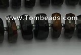 CRB1441 15.5 inches 6*10mm faceted rondelle blue tiger eye beads