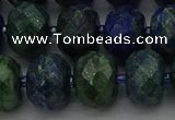 CRB1455 15.5 inches 10*14mm faceted rondelle chrysocolla beads