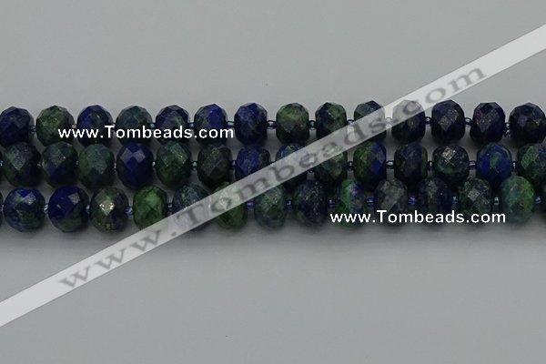 CRB1455 15.5 inches 10*14mm faceted rondelle chrysocolla beads