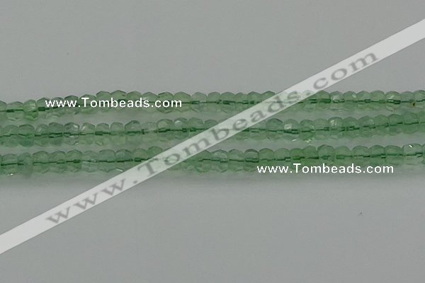 CRB1458 15.5 inches 4*6mm faceted rondelle green fluorite beads