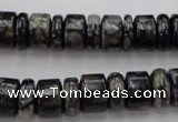 CRB146 15.5 inches 6*12mm & 10*12mm rondelle grey opal gemstone beads