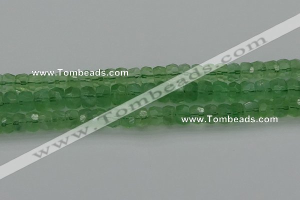 CRB1460 15.5 inches 6*10mm faceted rondelle green fluorite beads