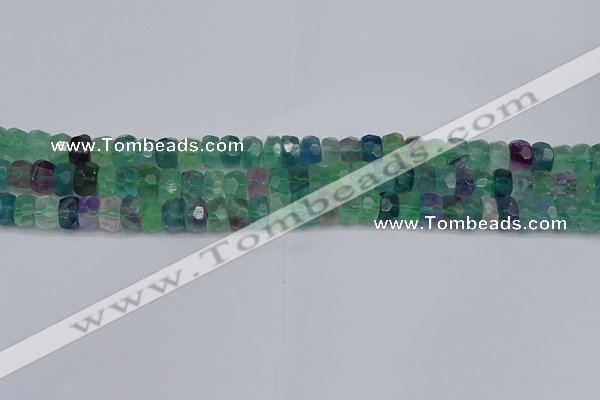 CRB1463 15.5 inches 4*6mm faceted rondelle fluorite beads