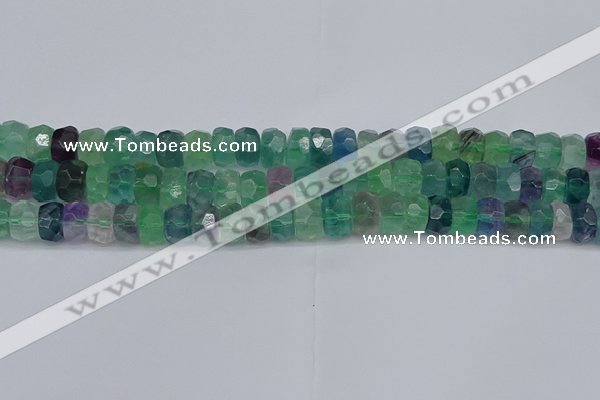 CRB1464 15.5 inches 5*8mm faceted rondelle fluorite beads