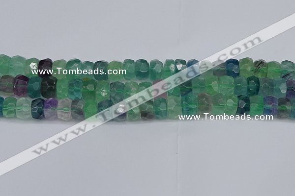 CRB1465 15.5 inches 6*10mm faceted rondelle fluorite beads