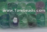 CRB1466 15.5 inches 6*12mm faceted rondelle fluorite beads