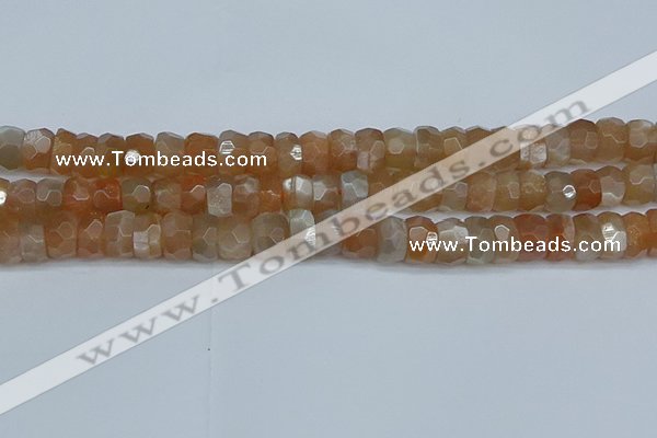 CRB1470 15.5 inches 6*10mm faceted rondelle moonstone beads