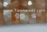 CRB1471 15.5 inches 6*12mm faceted rondelle moonstone beads