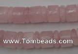 CRB149 15.5 inches 6*12mm & 10*12mm rondelle rose quartz beads