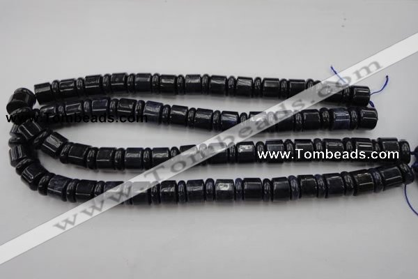 CRB152 15.5 inches 6*12mm & 10*12mm rondelle blue dumortierite beads