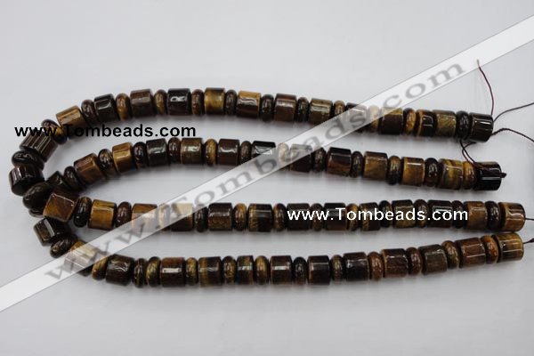 CRB154 15.5 inches 6*12mm & 10*12mm rondelle yellow tiger eye beads