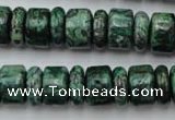 CRB162 15.5 inches 5*14mm & 10*14mm rondelle green picture jasper beads