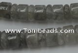 CRB178 15.5 inches 4*12mm – 8*12mm rondelle cloudy quartz beads