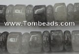 CRB180 15.5 inches 5*14mm – 10*14mm rondelle cloudy quartz beads