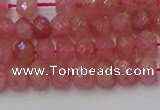 CRB1800 15.5 inches 4*6mm faceted rondelle strawberry quartz beads