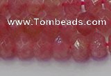 CRB1801 15.5 inches 5*8mm faceted rondelle strawberry quartz beads
