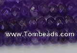 CRB1804 15.5 inches 4*6mm faceted rondelle amethyst beads