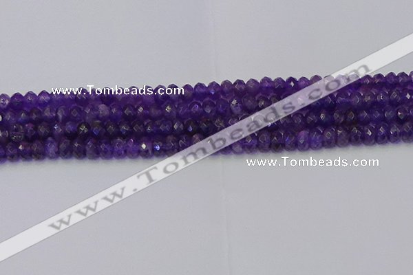 CRB1804 15.5 inches 4*6mm faceted rondelle amethyst beads