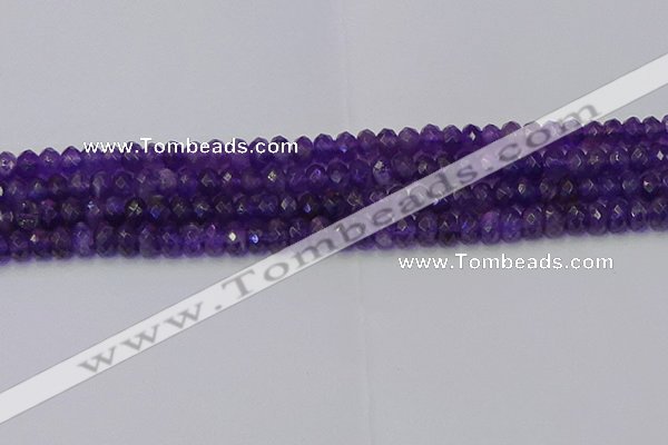 CRB1804 15.5 inches 4*6mm faceted rondelle amethyst beads