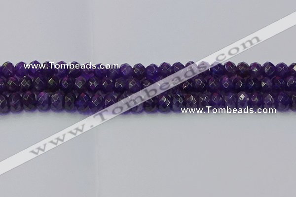 CRB1805 15.5 inches 5*8mm faceted rondelle amethyst beads