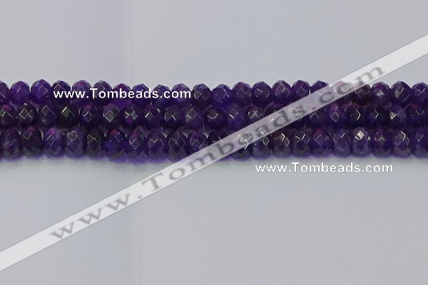 CRB1806 15.5 inches 6*10mm faceted rondelle amethyst beads