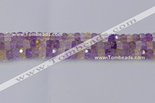 CRB1809 15.5 inches 6*10mm faceted rondelle ametrine beads