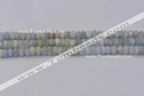 CRB1824 15.5 inches 5*7mm faceted rondelle aquamarine beads