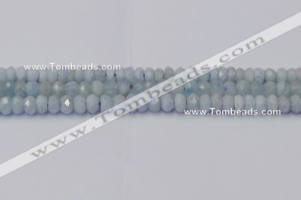 CRB1826 15.5 inches 5*7mm faceted rondelle aquamarine beads