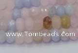 CRB1828 15.5 inches 4*6mm faceted rondelle morganite beads