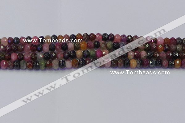 CRB1832 15.5 inches 4*6mm faceted rondelle tourmaline beads