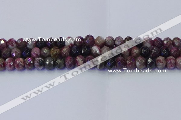 CRB1834 15.5 inches 6*10mm faceted rondelle tourmaline beads