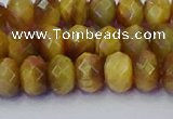 CRB1837 15.5 inches 5*8mm faceted rondelle golden tiger eye beads