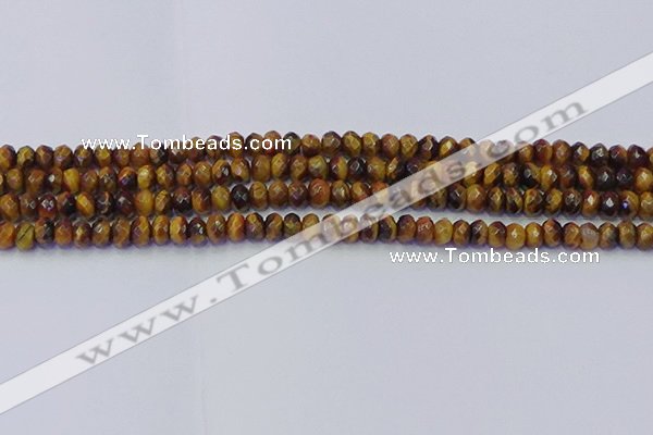 CRB1840 15.5 inches 4*6mm faceted rondelle yellow tiger eye beads