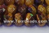 CRB1842 15.5 inches 6*10mm faceted rondelle yellow tiger eye beads