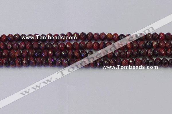 CRB1846 15.5 inches 6*10mm faceted rondelle red tiger eye beads
