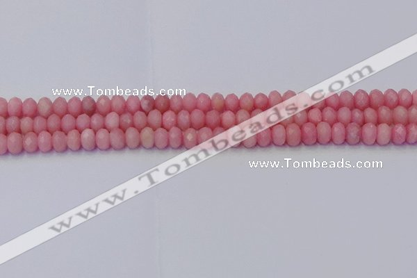 CRB1848 15.5 inches 4*6mm faceted rondelle pink opal beads