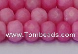 CRB1850 15.5 inches 6*10mm faceted rondelle pink opal beads